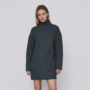 Zara NWT High Collar Knit Dress
